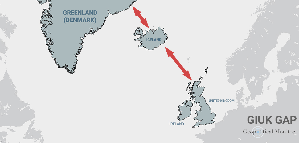 GIUK Gap; Made with geographical data from Natural Earth.