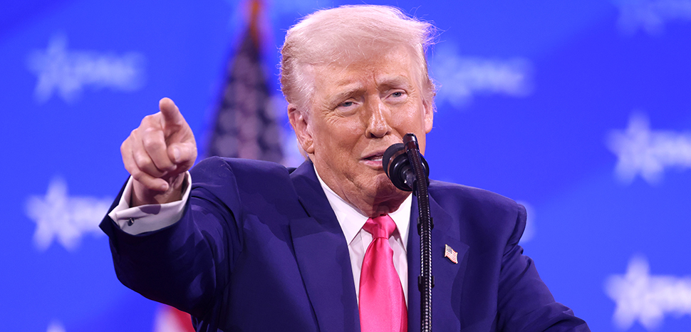 President of the United States Donald Trump speaking at the 2025 Conservative Political Action Conference (CPAC) at the Gaylord National Resort & Convention Center in National Harbor, Maryland. / cc Gage Skidmore, modified, https://www.flickr.com/photos/gageskidmore/54362203846/